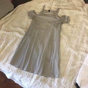 Striped Black and White Off the Shoulder H&M Dress